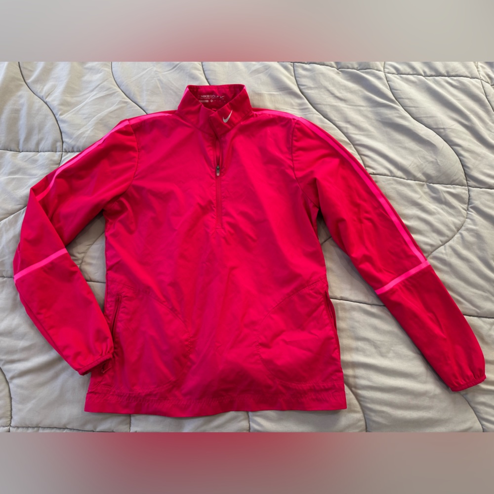 Nike Golf Women’s long sleeve windbreaker pink size M, Lightweight Quarter Zip